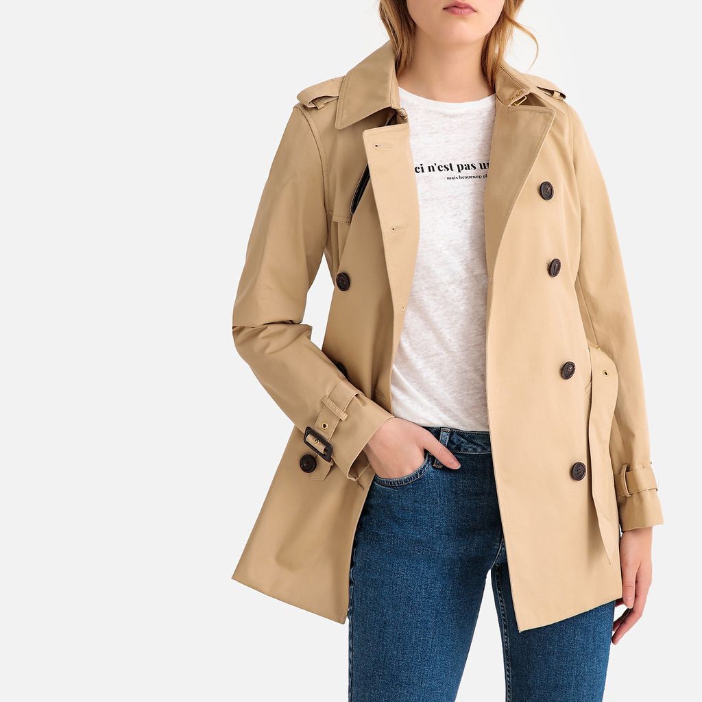 Mid-Season Mid-Length Trench Coat in Cotton