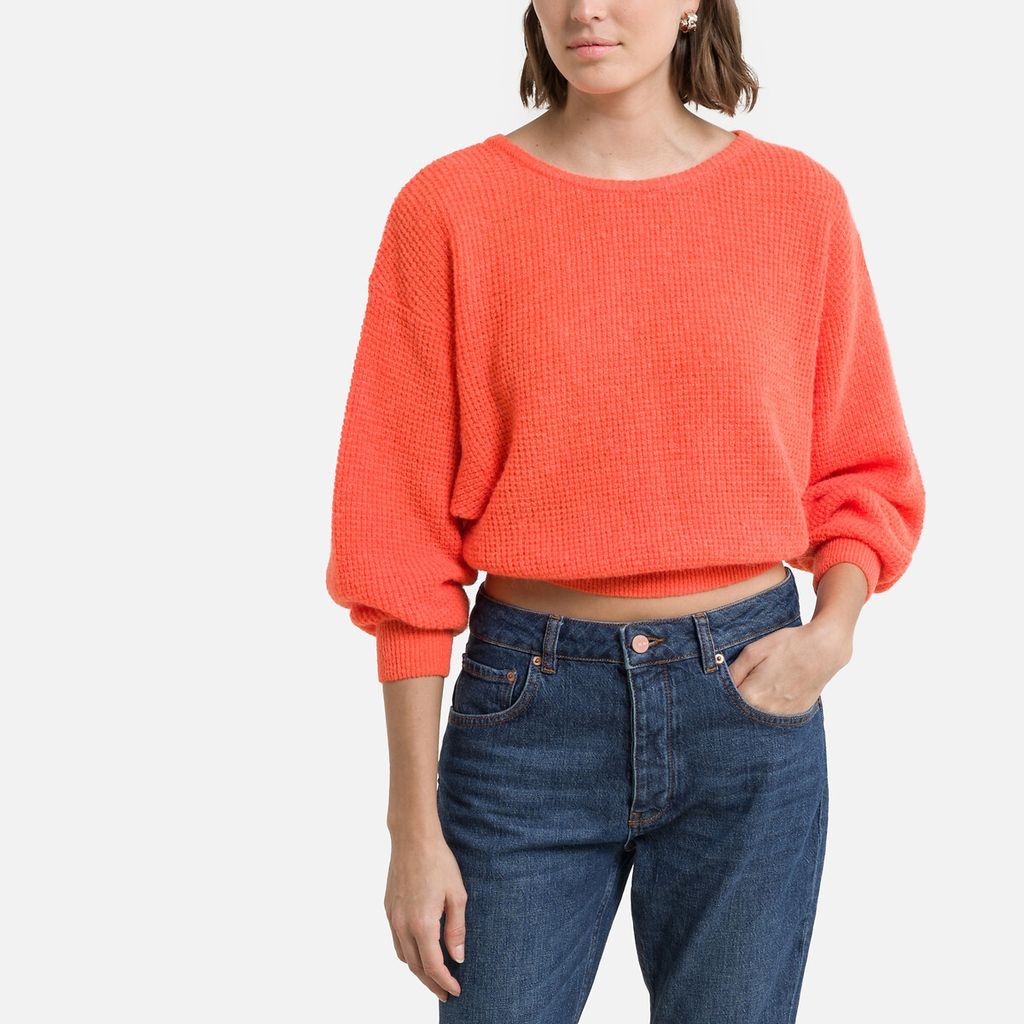 Omobay Cotton Cropped Jumper with Crew Neck