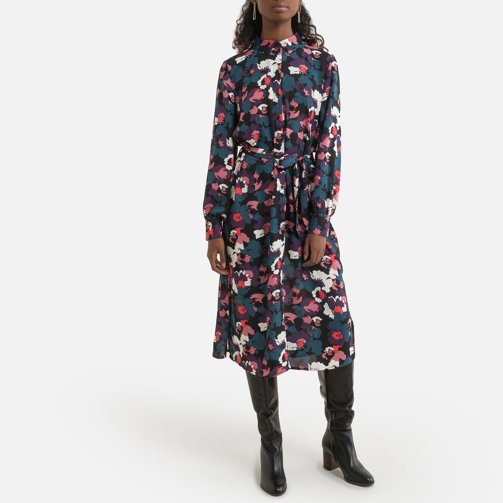 Recycled Midi Shirt Dress in Floral Print