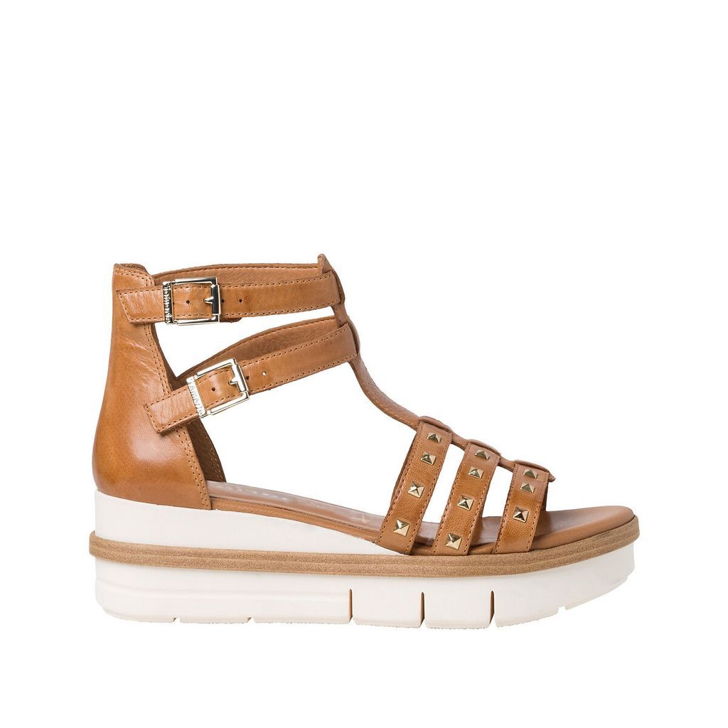 Enisa Leather Wedge Sandals