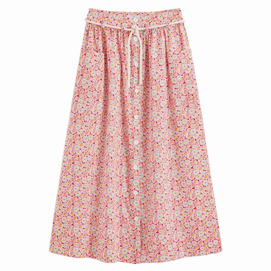 Floral Cotton Poplin Skirt