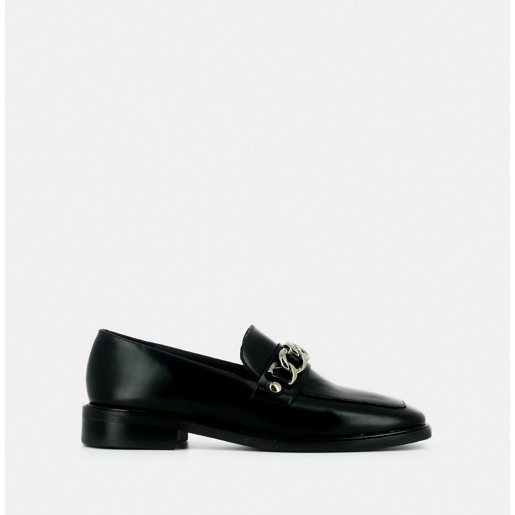 Dionette Leather Loafers with Square Toe