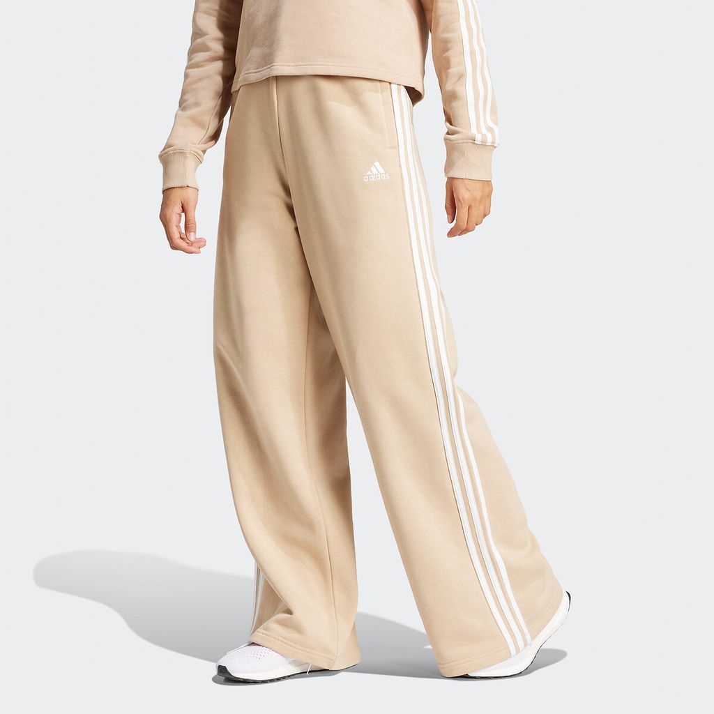Essentials 3-Stripes Trousers in Cotton Mix with Wide Leg