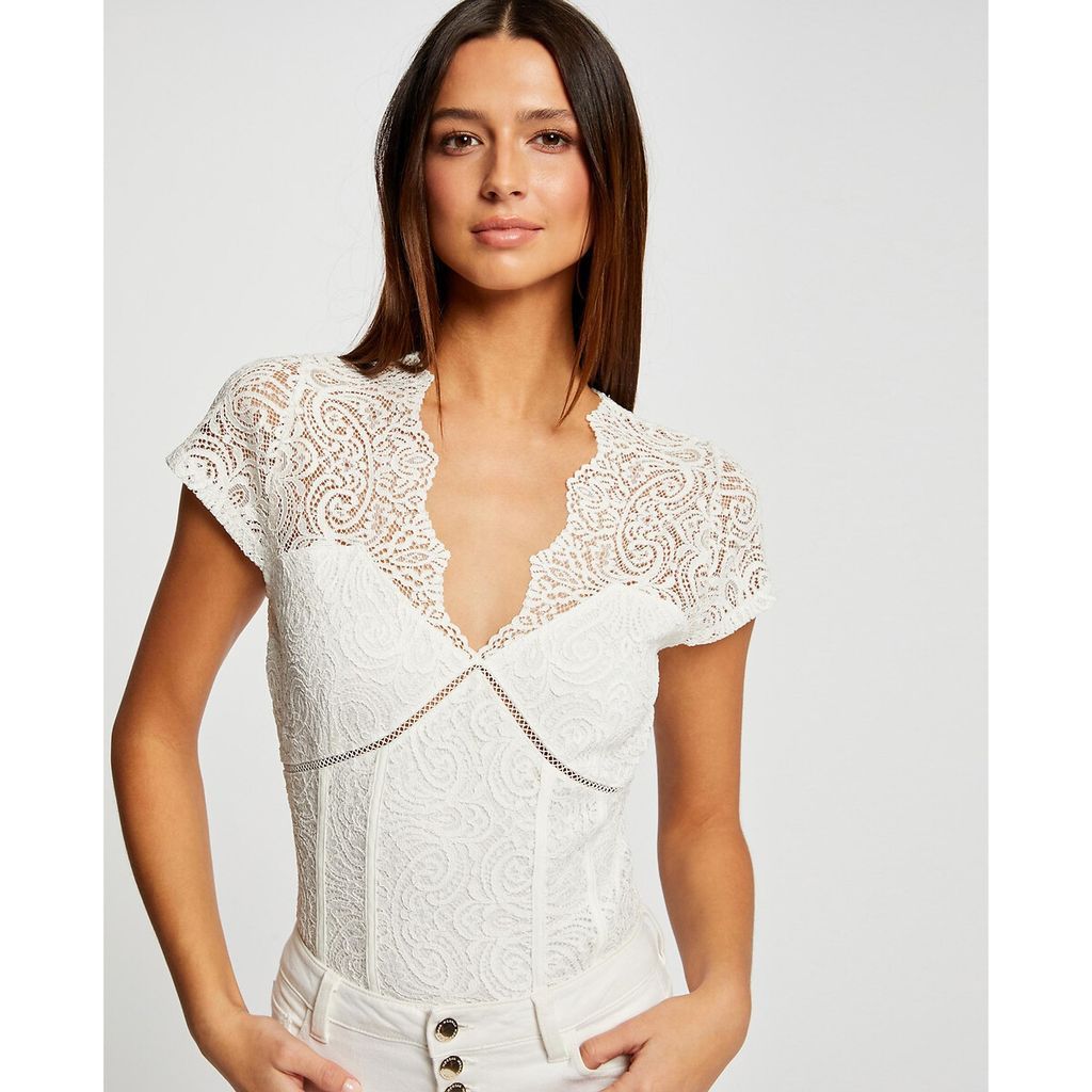 Lace T-Shirt with Short Sleeves