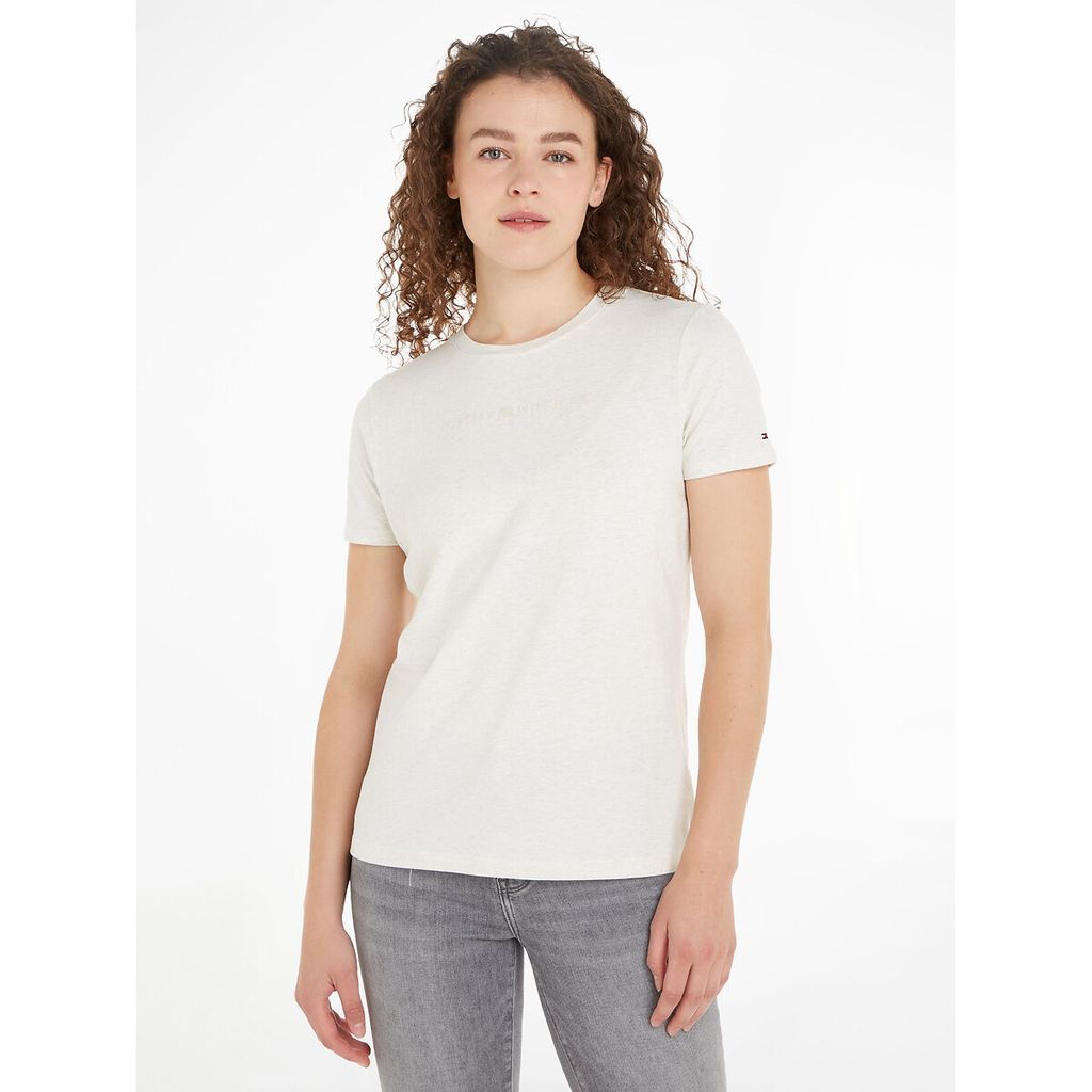 Stretch Cotton T-Shirt with Crew Neck and Short Sleeves