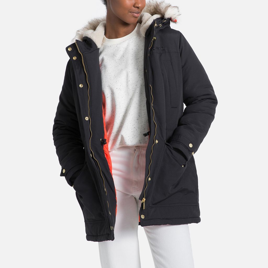 Luciana W Hooded Parka with Faux Fur Trim