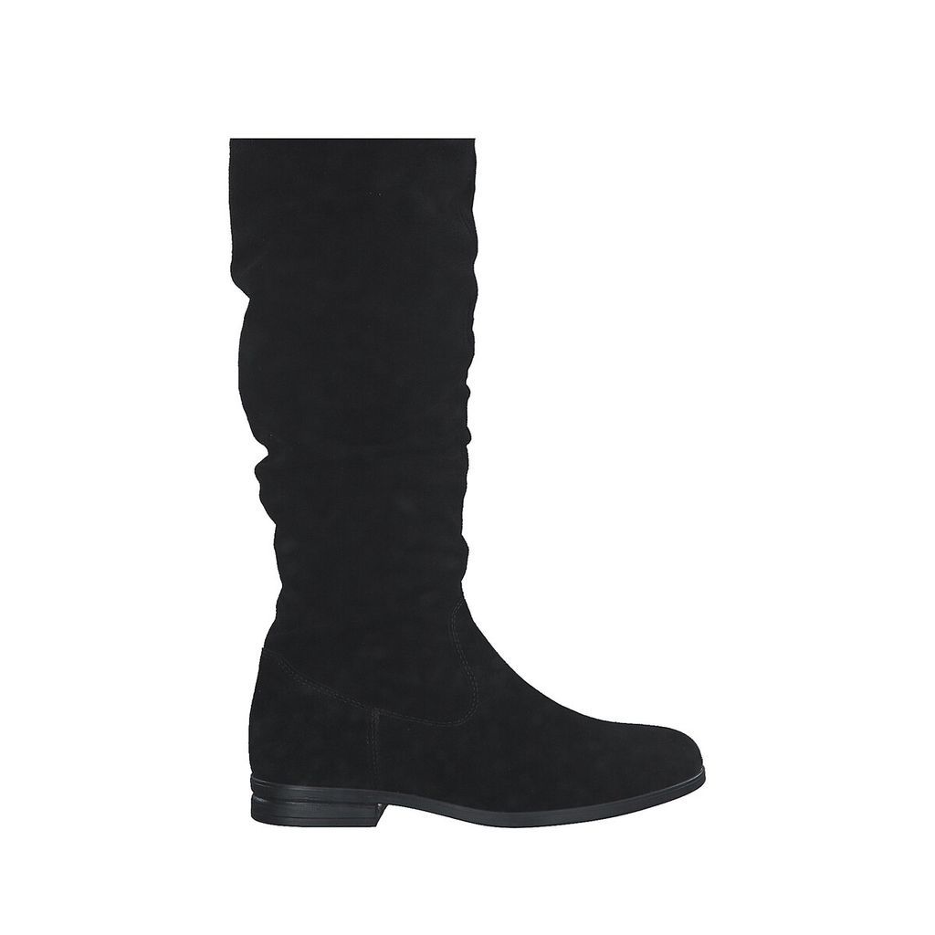 Suede Flat Calf Boots