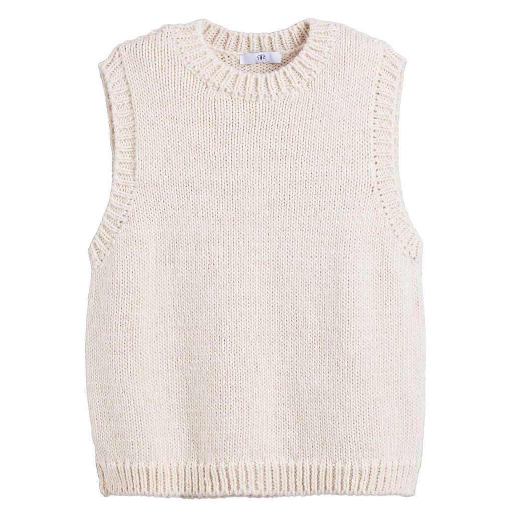 Knitted Vest Top with Crew Neck
