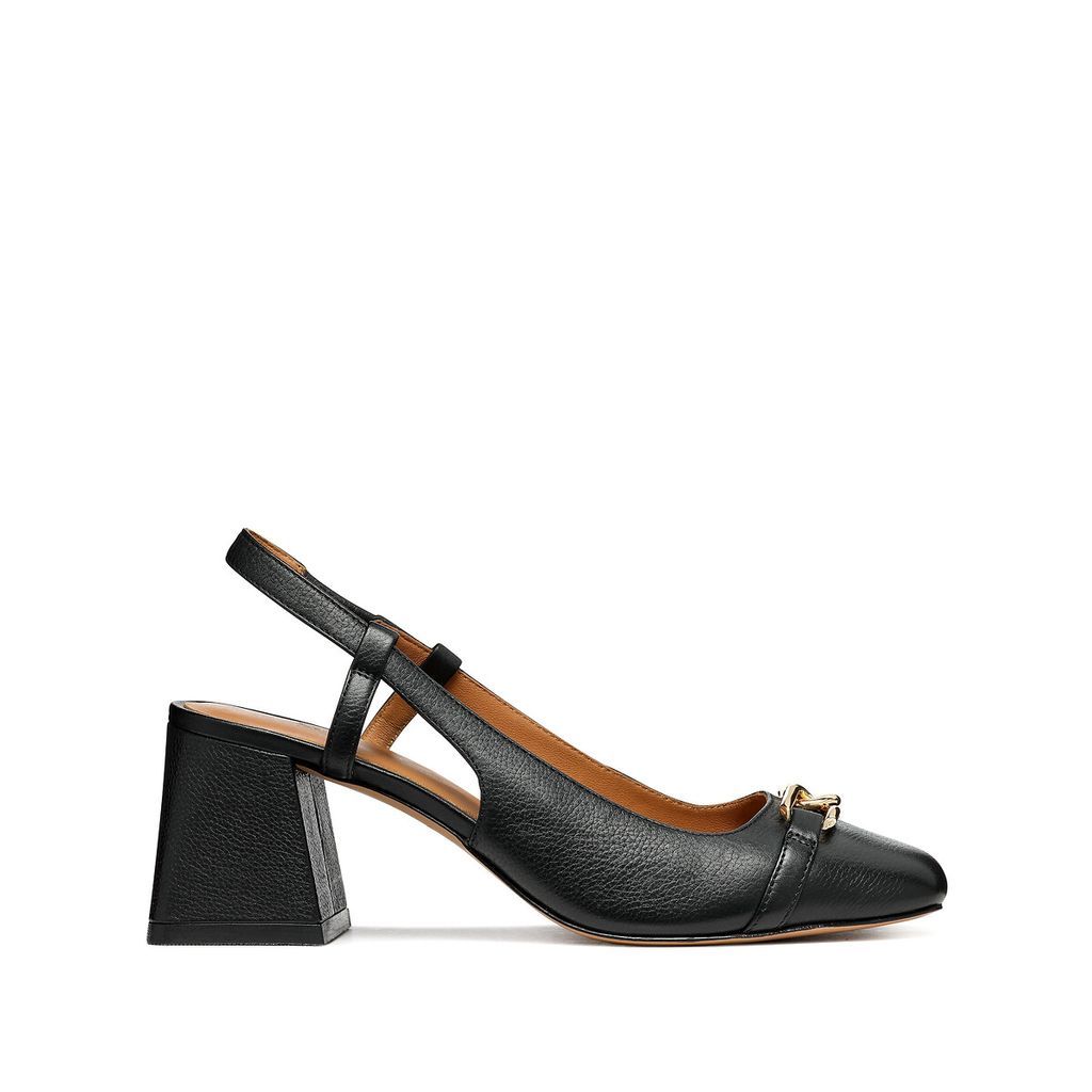Coronilla Leather Slingback Heels with Square Toe