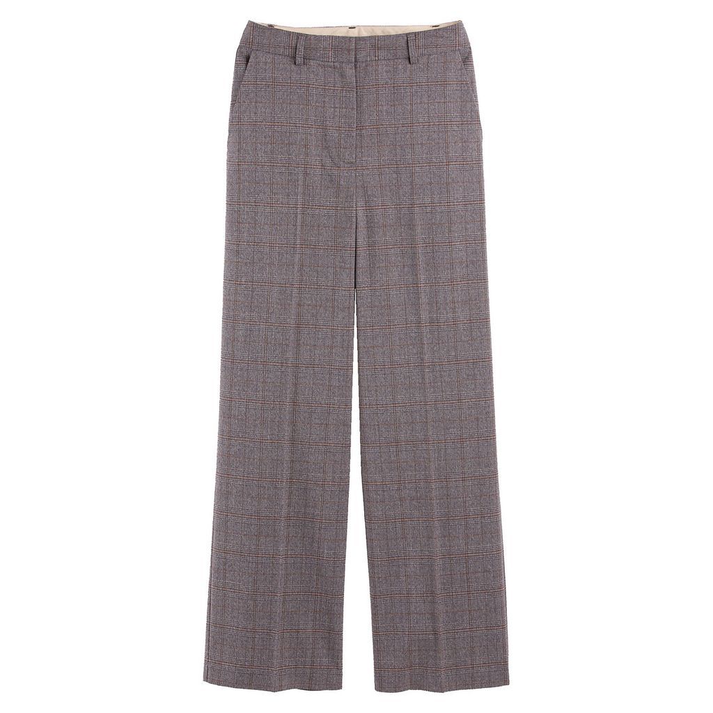 Wide Leg Trousers in Prince of Wales Check, Length 31.5