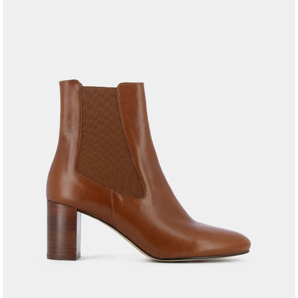 Duris Leather Chelsea Ankle Boots with Block Heel