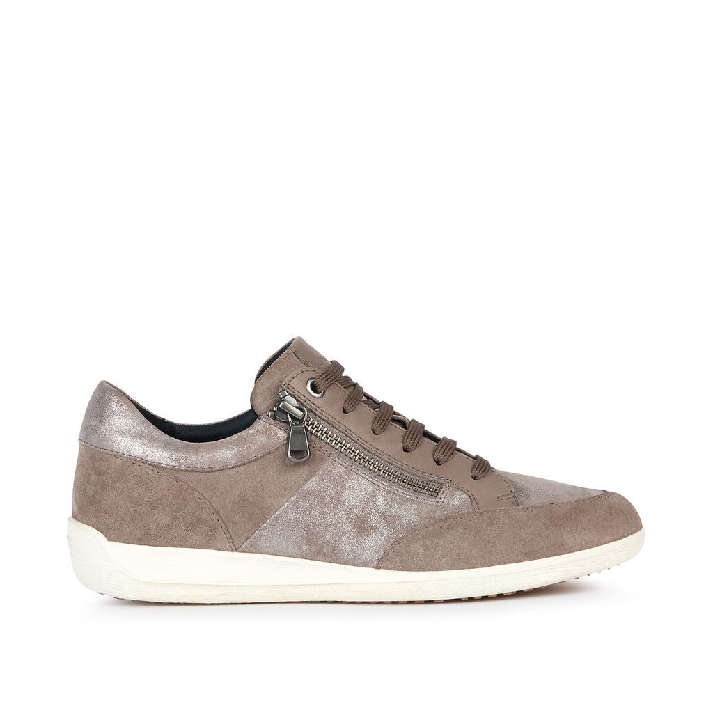 Myria Leather Breathable Trainers with Zip Fastening