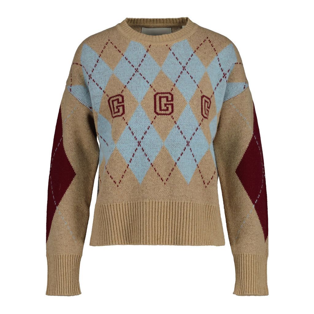 Wool Jacquard Jumper with Crew Neck