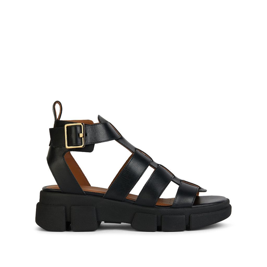 Lisbona High Chunky Sandals in Leather