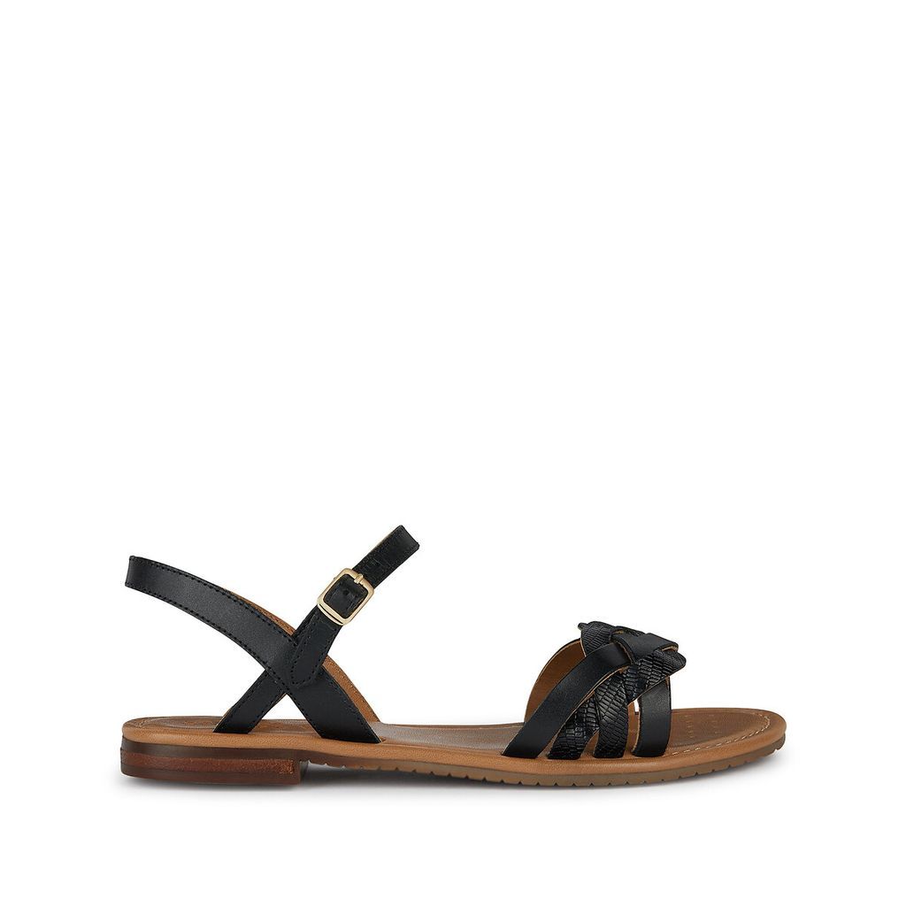 Sozy Leather Flat Sandals