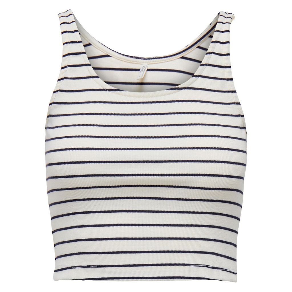 Striped Cropped Vest Top in Cotton