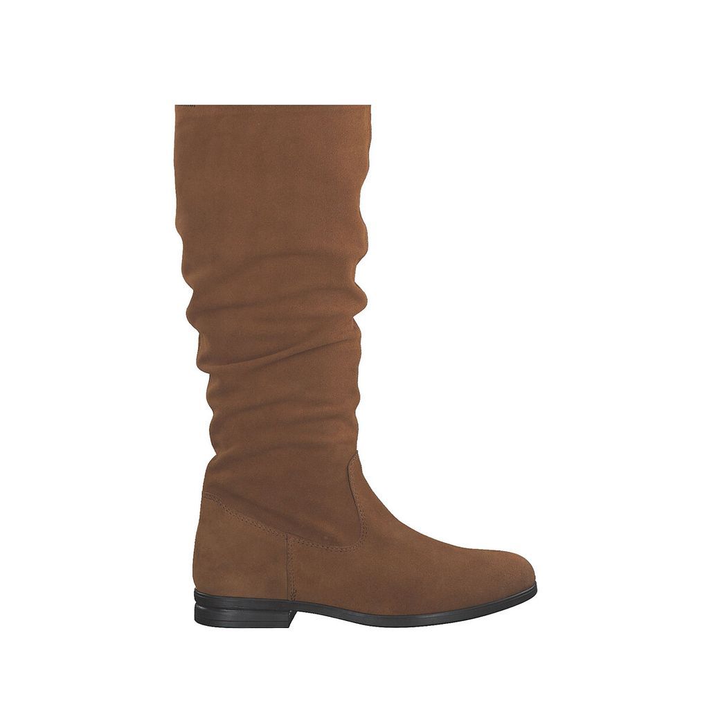 Suede Flat Calf Boots