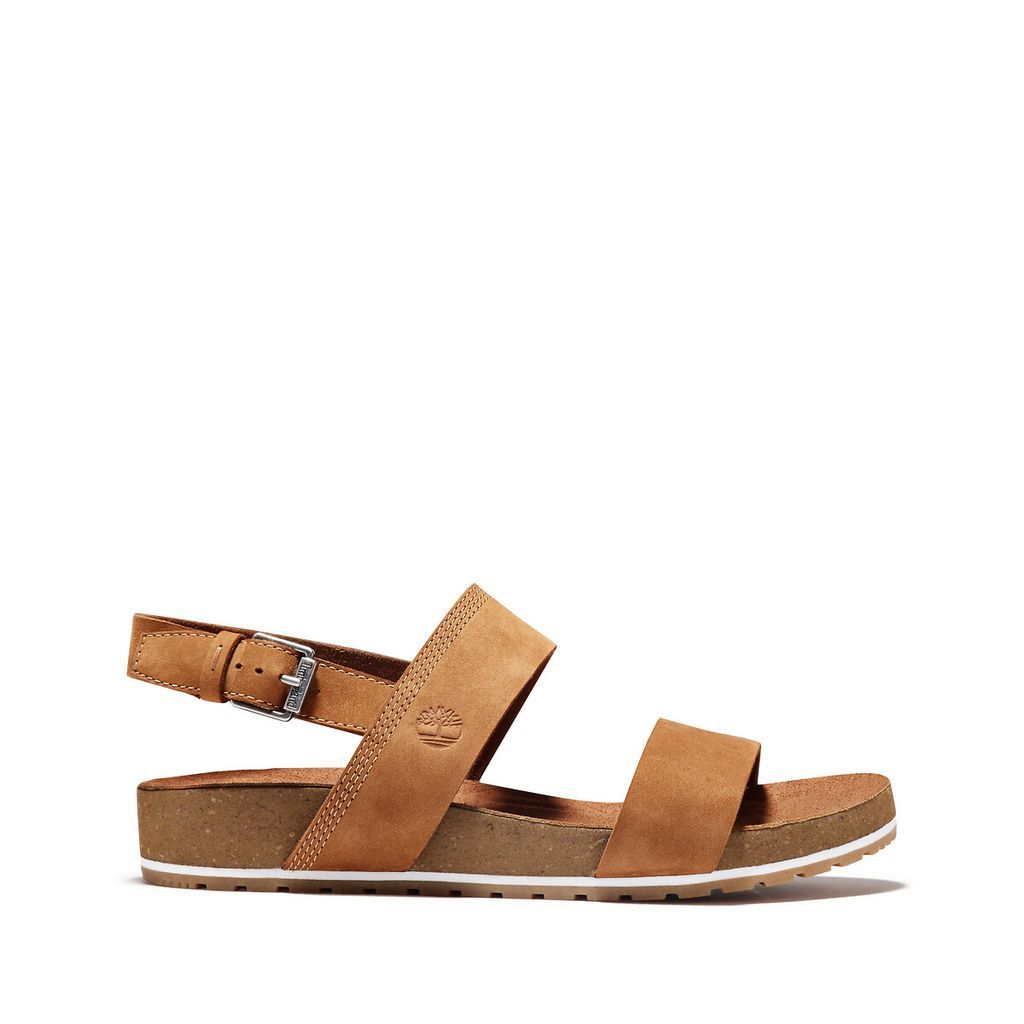 Malibu 2 Band Sandals with Wedge Heel in Leather