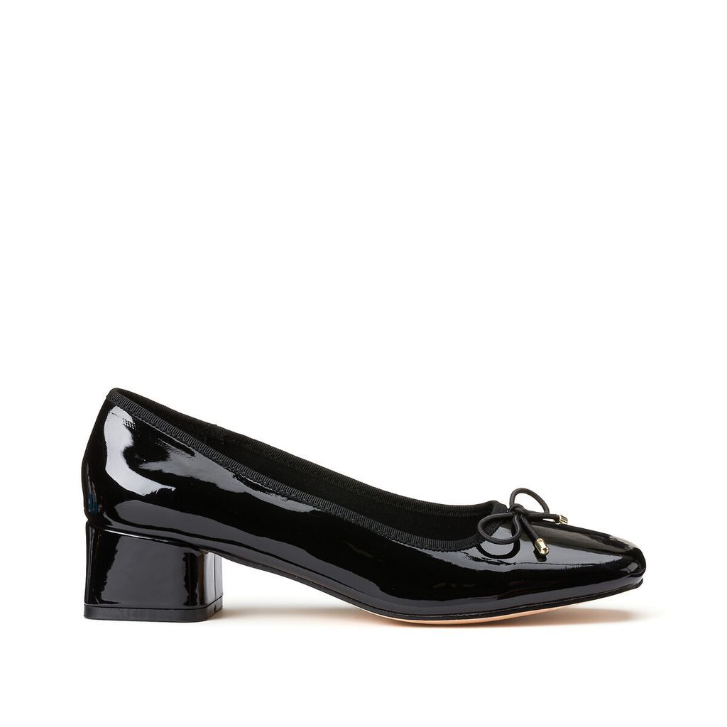 Patent Heeled Ballet Pumps