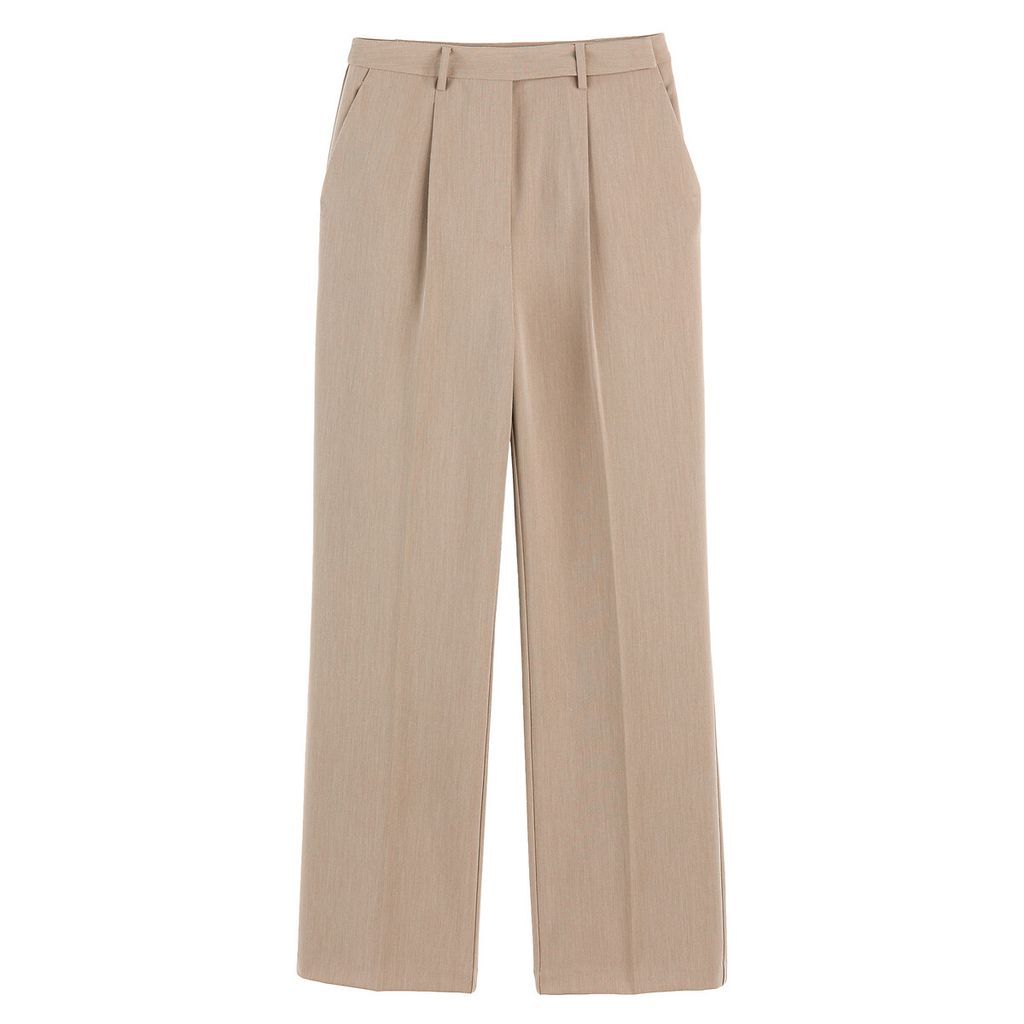 Pleat Front Trousers with Wide Leg, Length 31.5