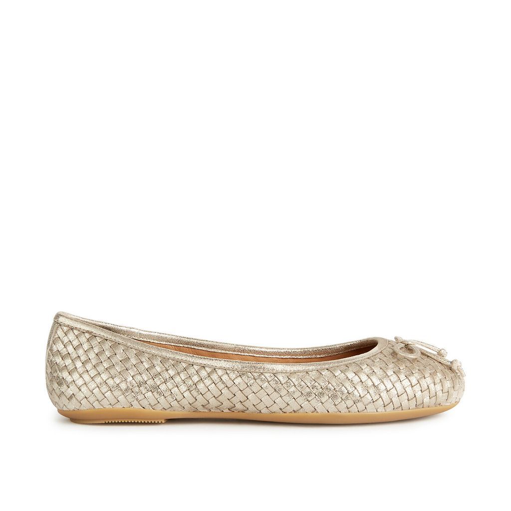 Palmaria Breathable Plaited Ballet Flats in Leather
