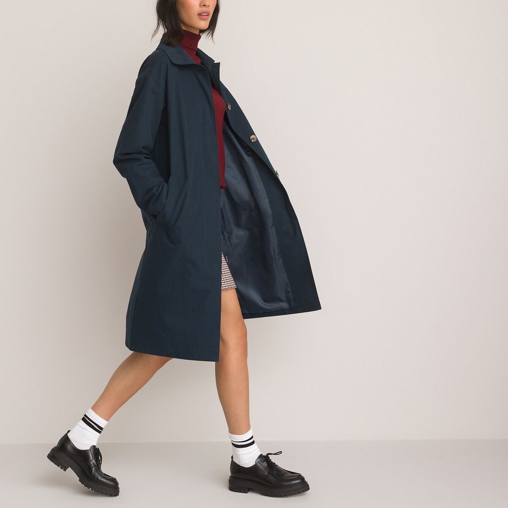 Mid-Length Trench Coat in Cotton Mix