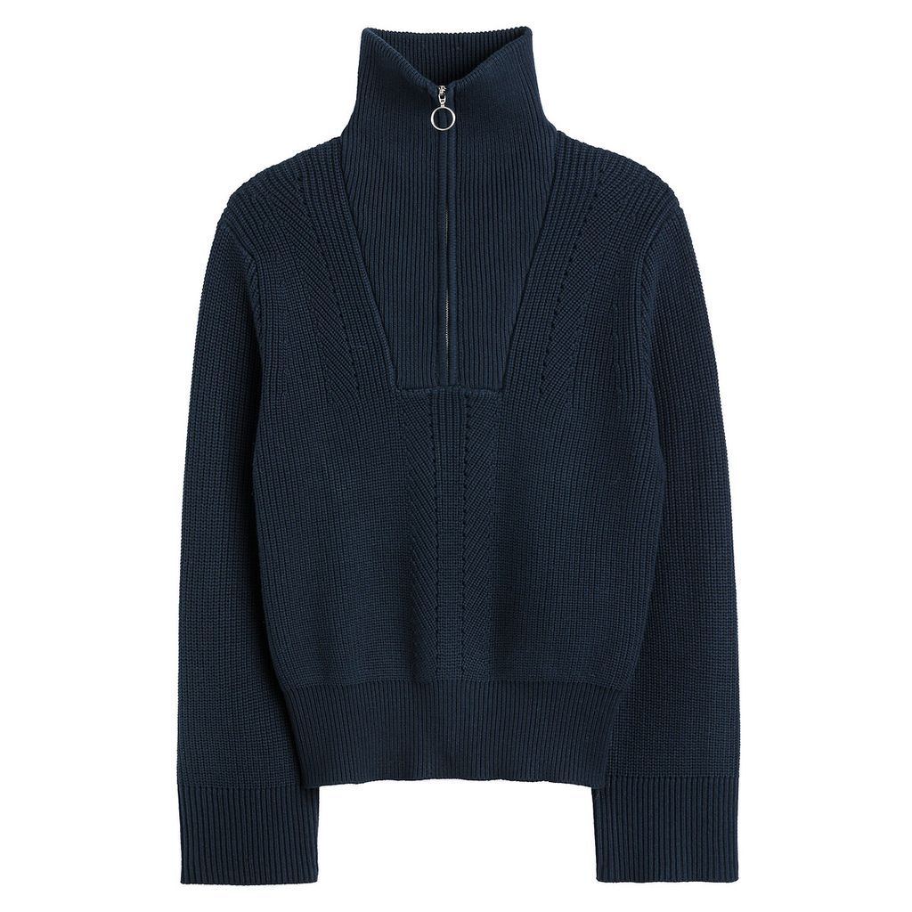 Half Zip Jumper in Recycled Cotton Mix