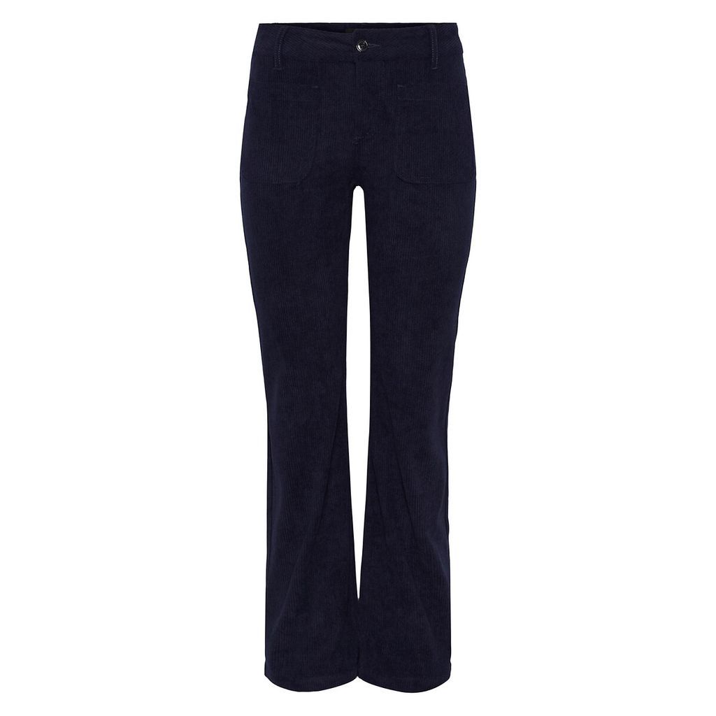 Corduroy Flared Trousers with High Waist