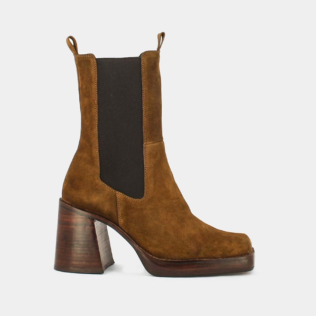 Bossa Suede Ankle Boots with Block Heel