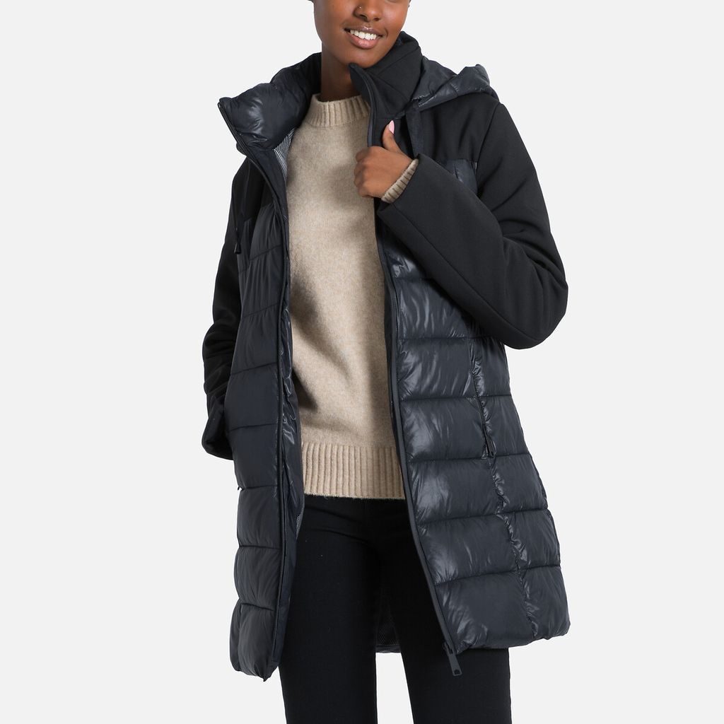 Mid-Length Padded Jacket with Hood, Mid-Season