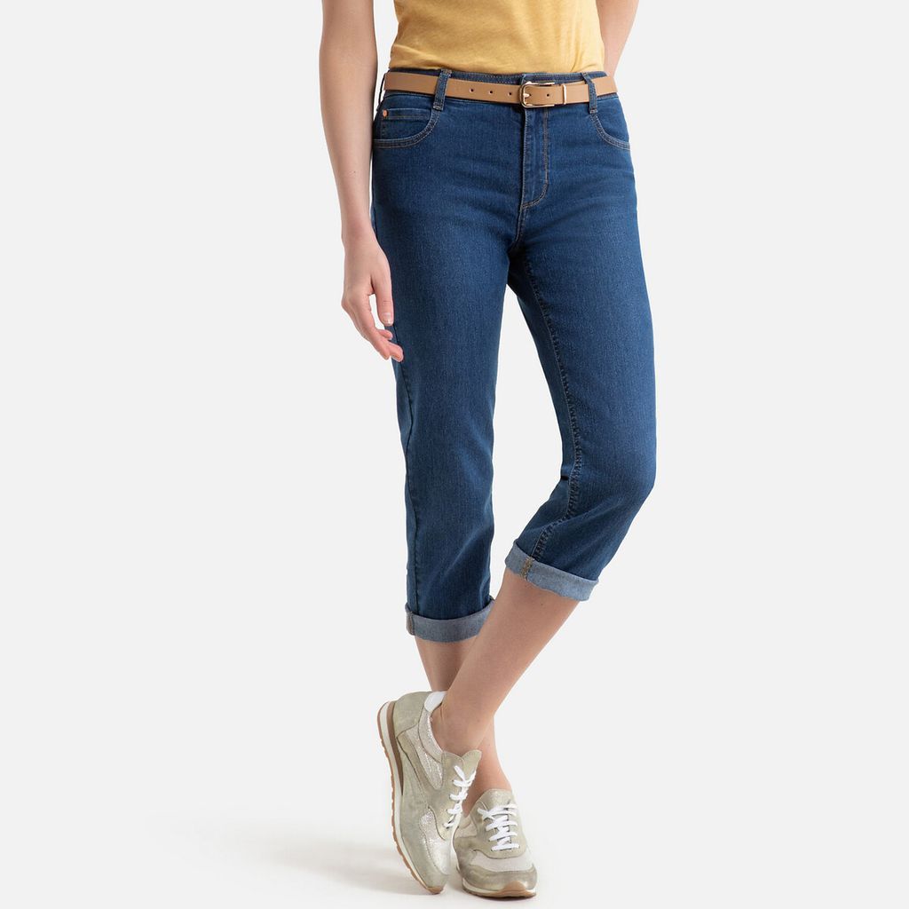 Stretch Denim Cropped Jeans, Length 21.5