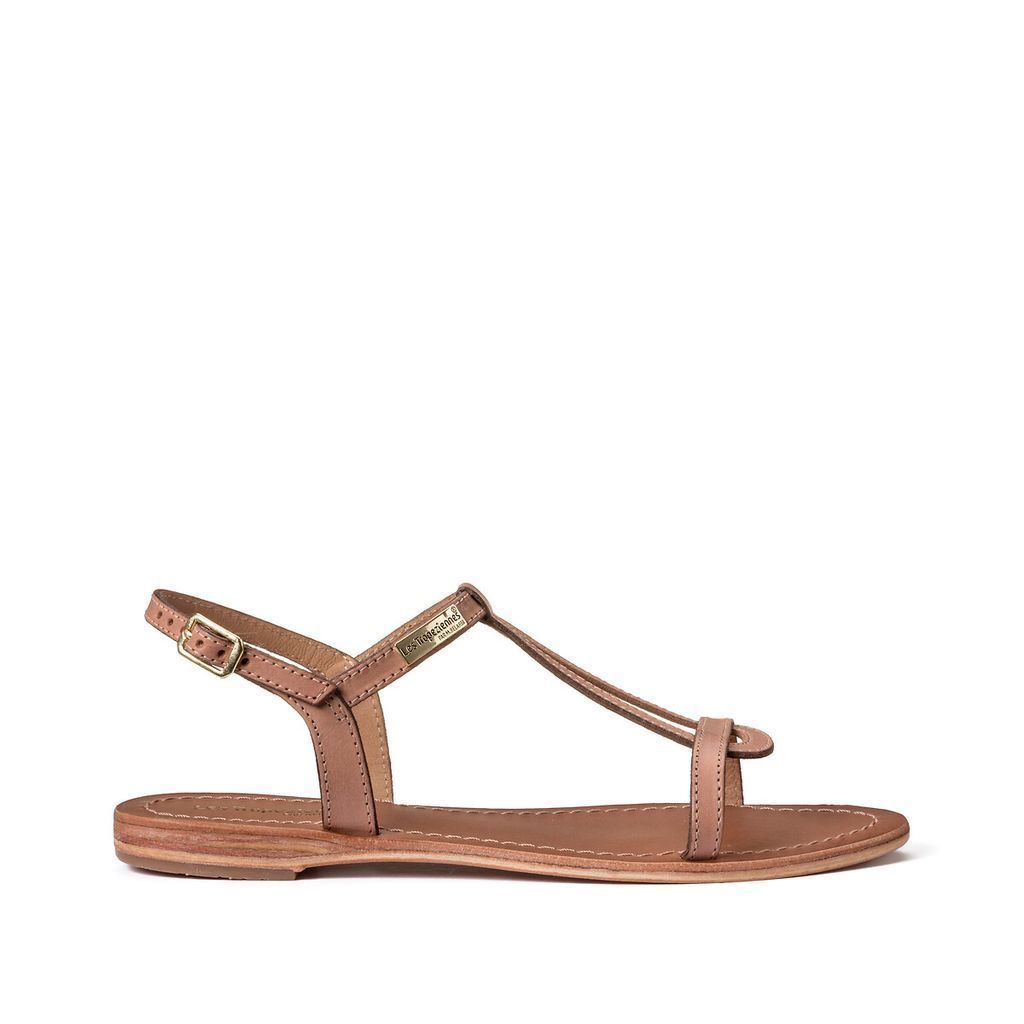 Hamesss Leather Flat Sandals with Sling-Back