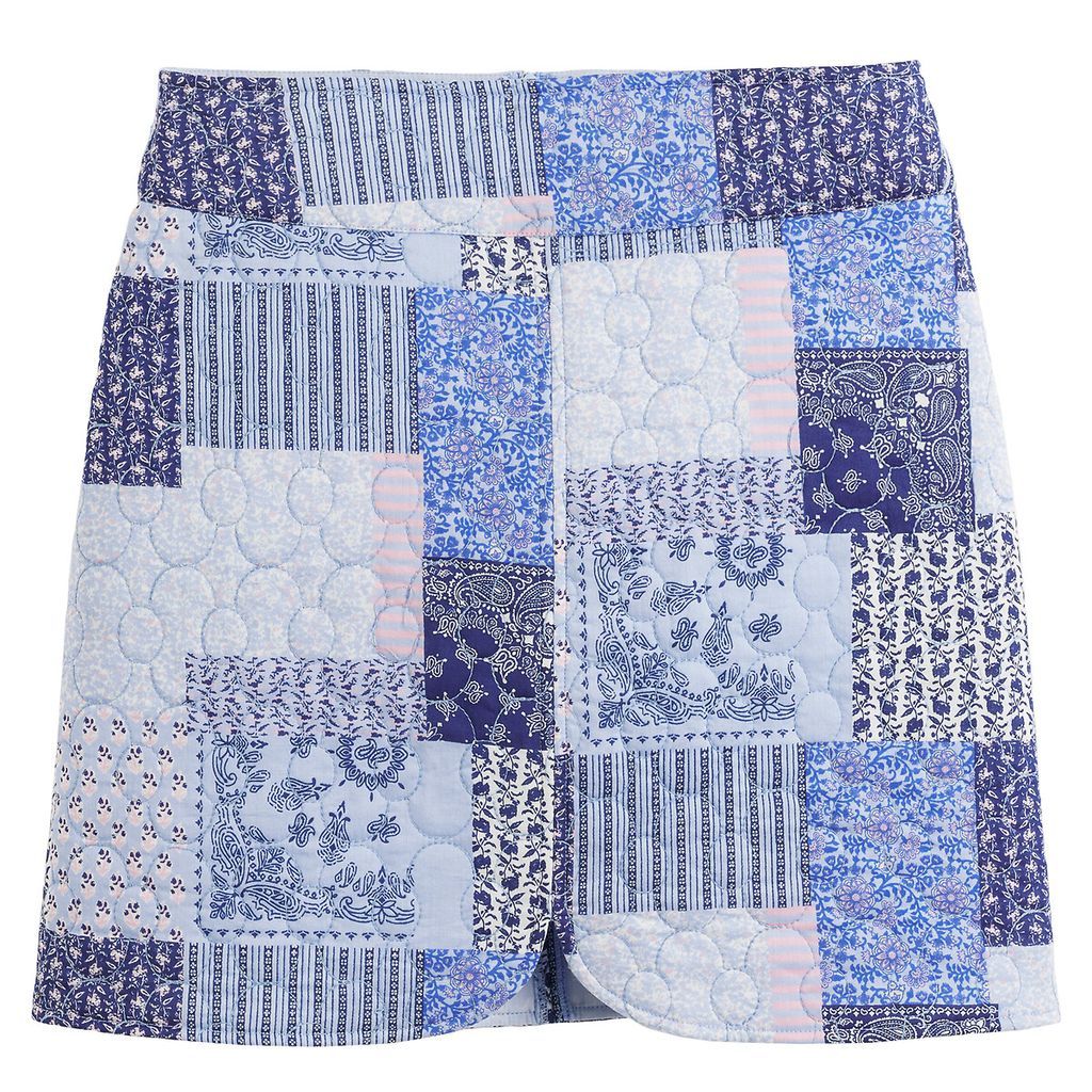 Patchwork Cotton Mini Skirt