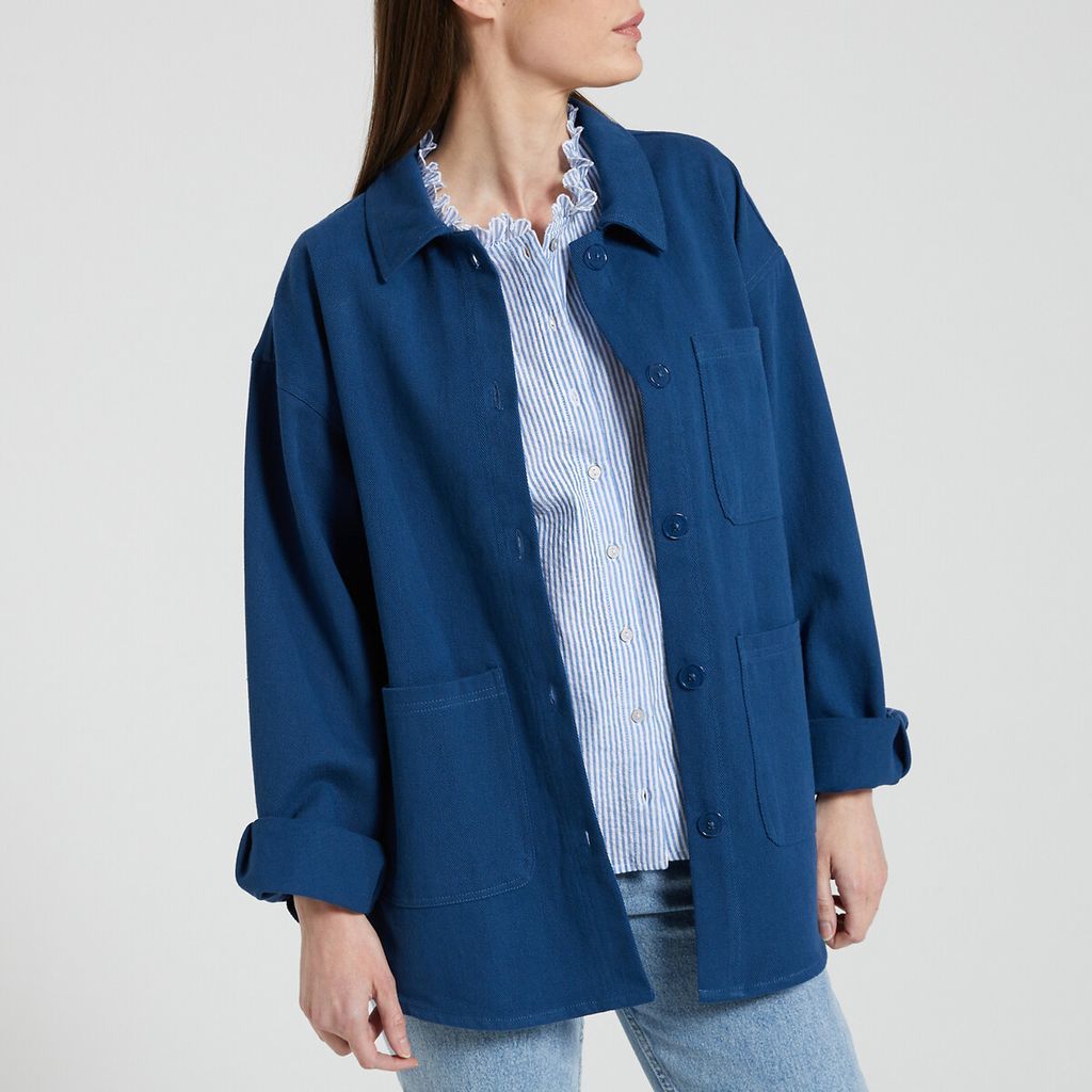 Cotton Mid-Length Jacket with Buttons