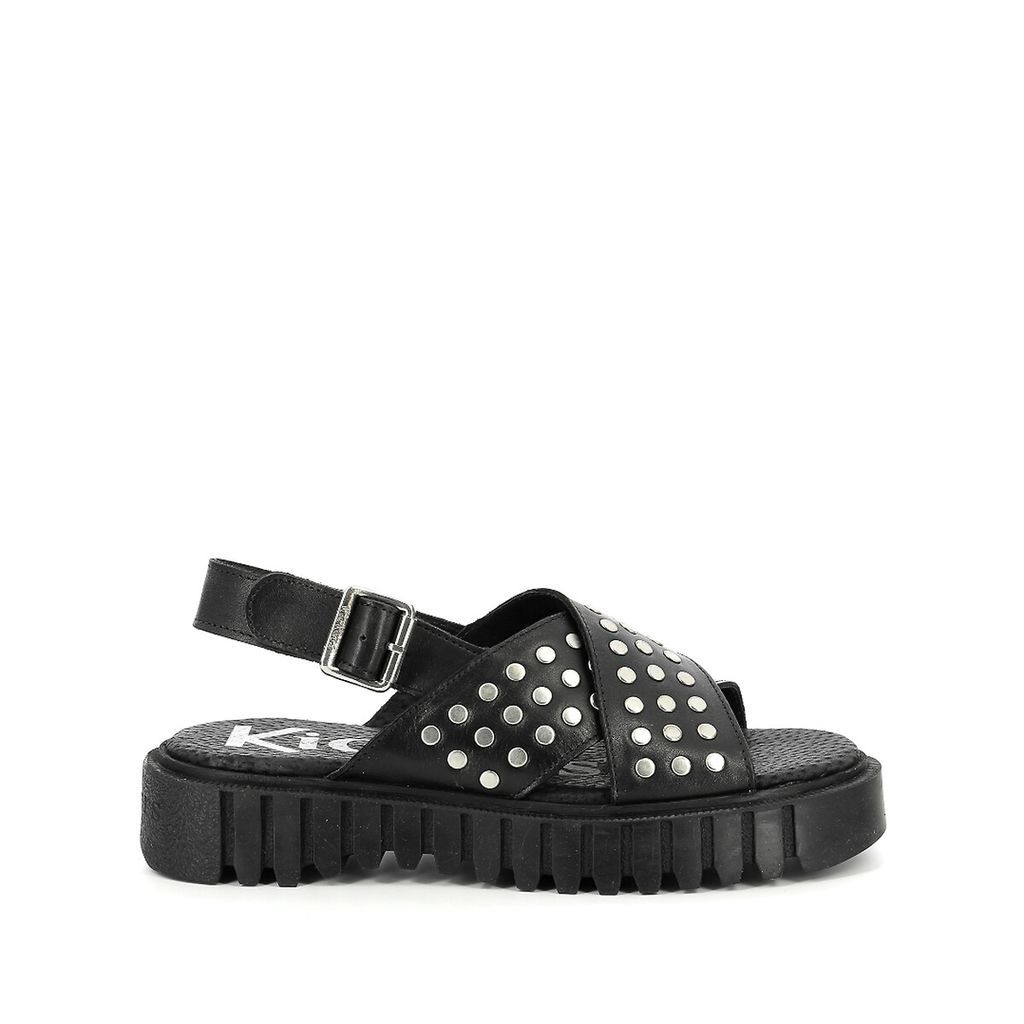 Kick Fact Leather Sandals with Studded Details