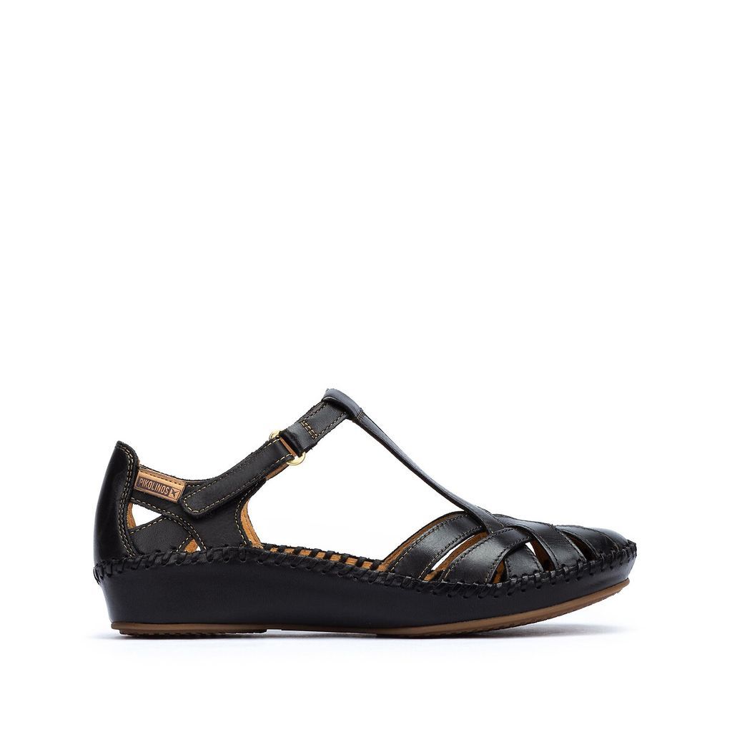 Vallarta Semi-Wedge Sandals in Leather
