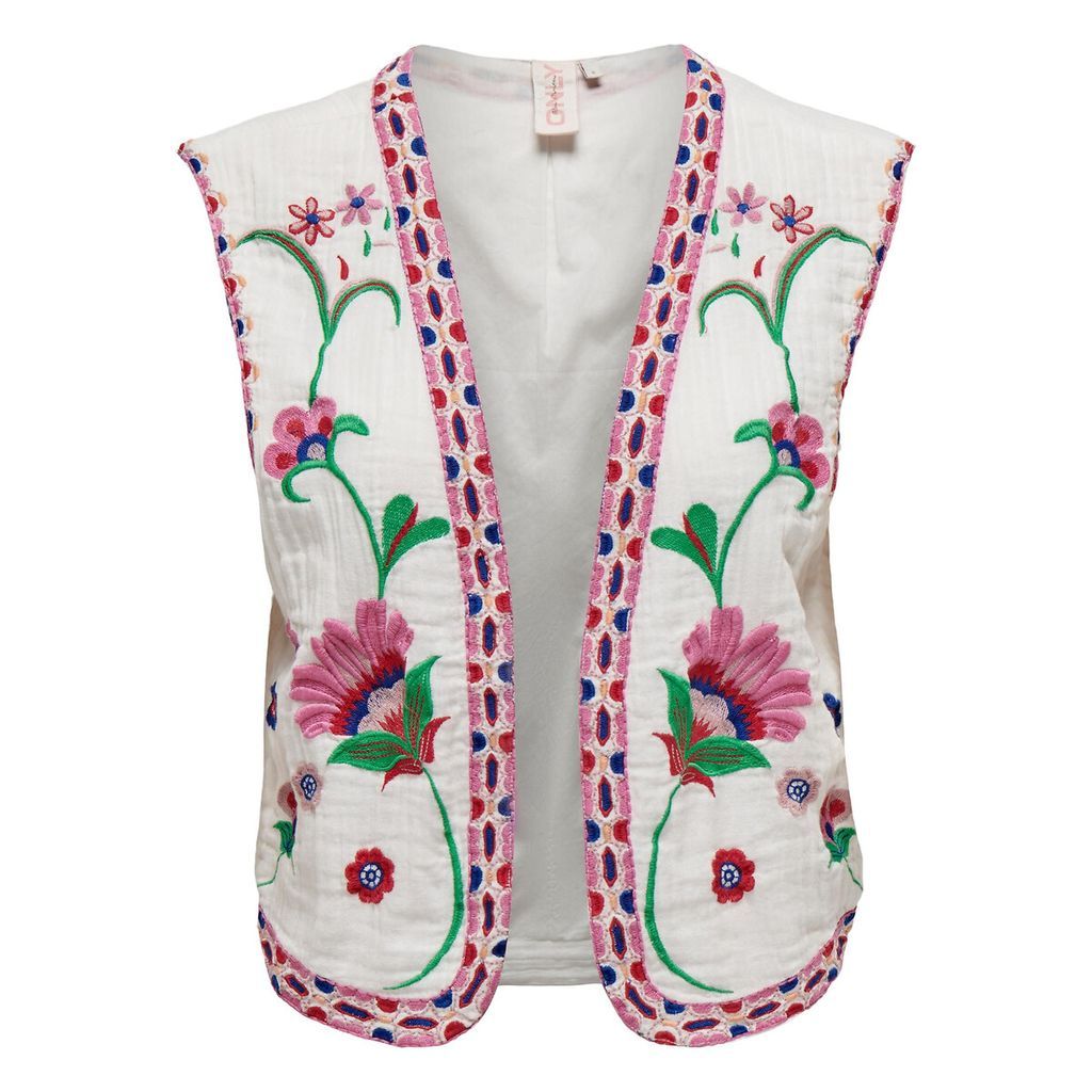 Embroidered Floral Cotton Gilet