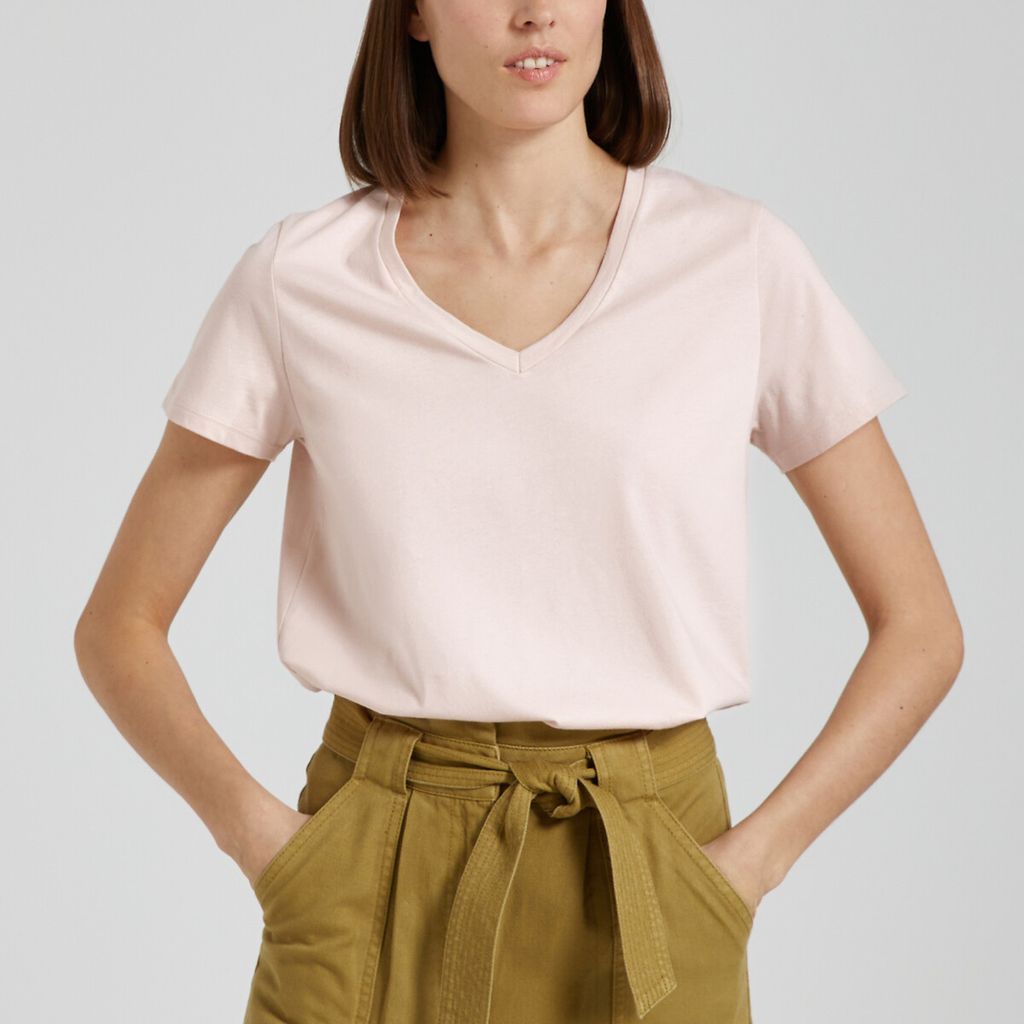 Cotton Regular Fit T-Shirt with V-Neck