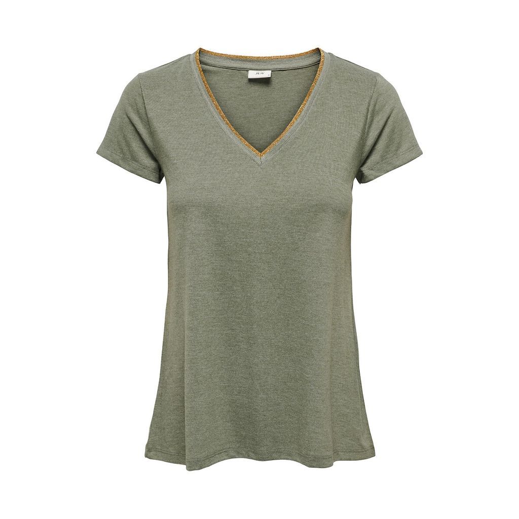 Short Sleeve T-Shirt with Metallic Edging