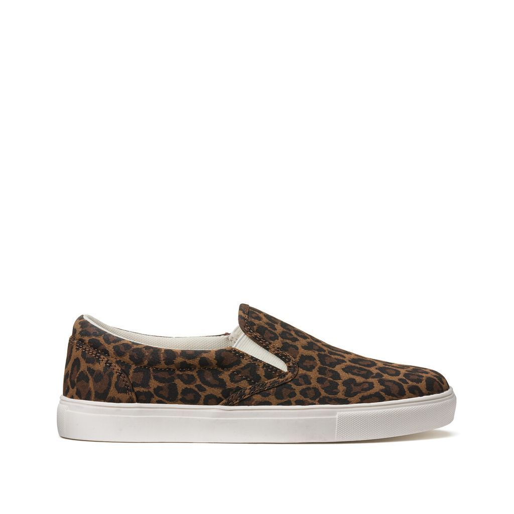 Leopard Print Trainers in Recycled Canvas