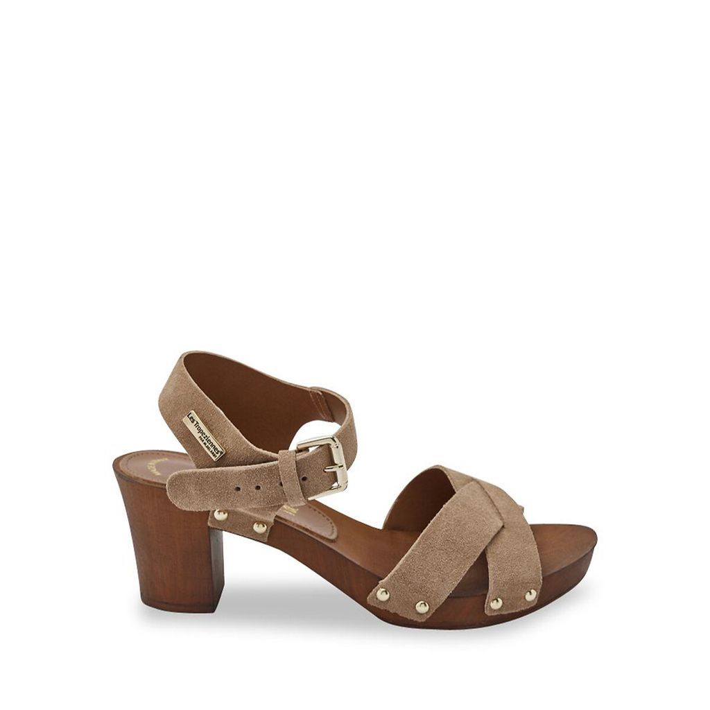Topino Leather Clog Sandals with Block Heels