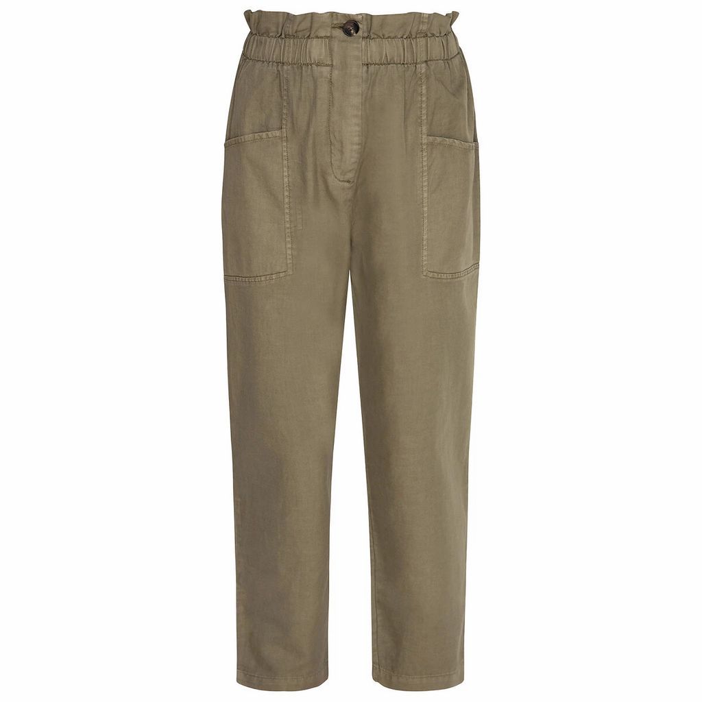 Wide Leg Trousers with High Waist in Cotton/Linen