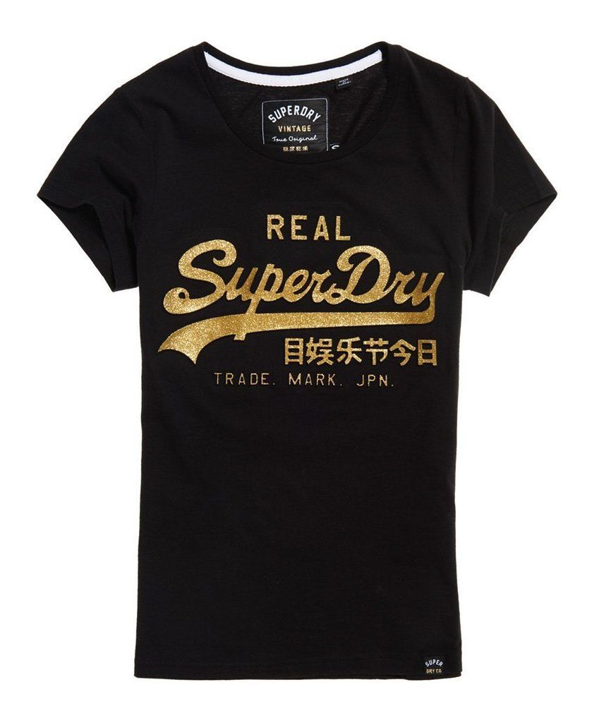 Superdry Vintage Logo Embossed Glitter T-Shirt