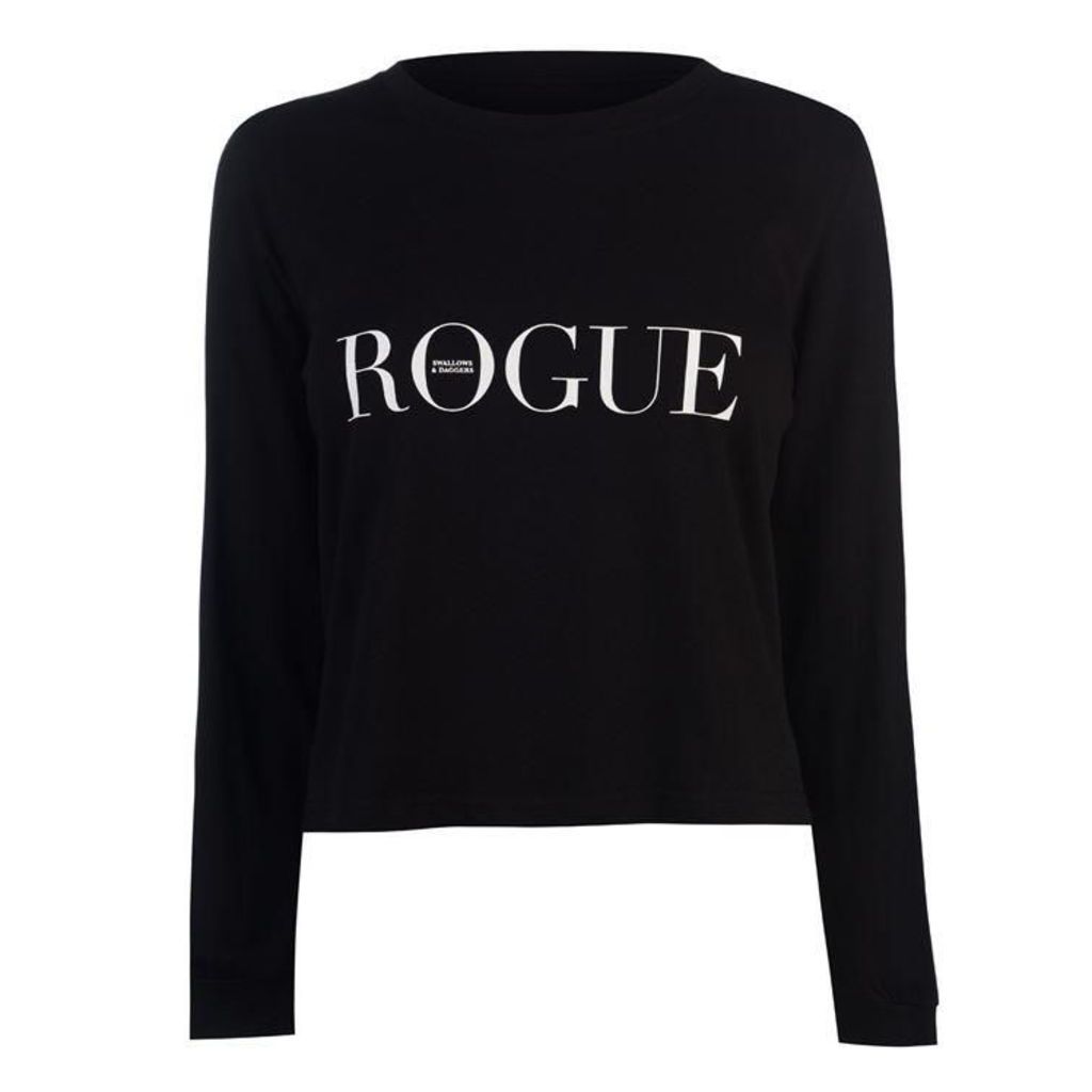 Swallows and Daggers Rogue Crop Long Sleeve T Shirt - Black