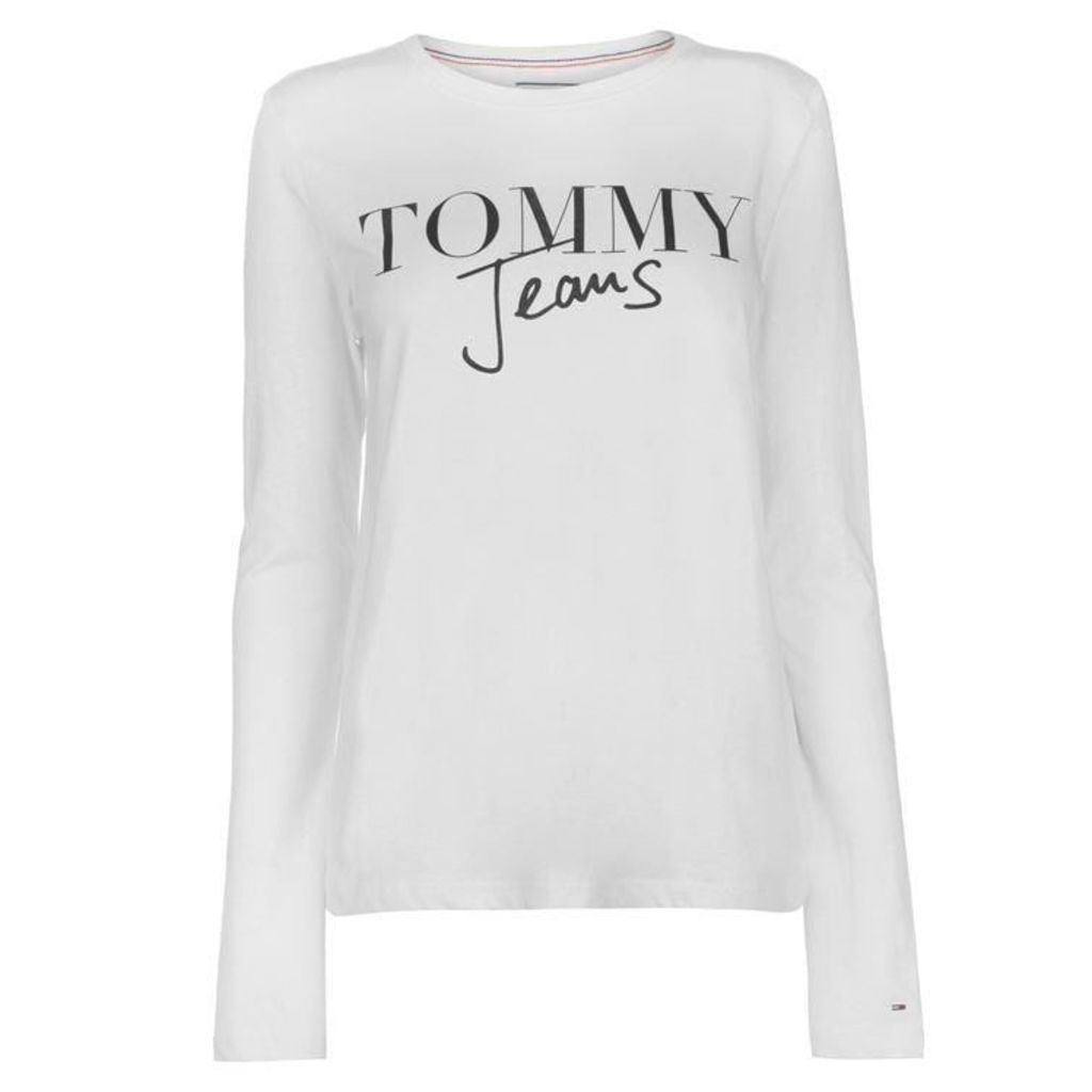 Tommy Jeans Script Logo Long Sleeve T Shirt