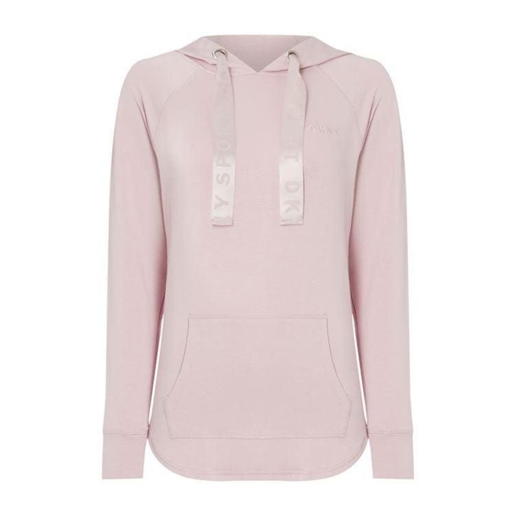 DKNY Sport Satin Cord Hooded Pull Over - Pink
