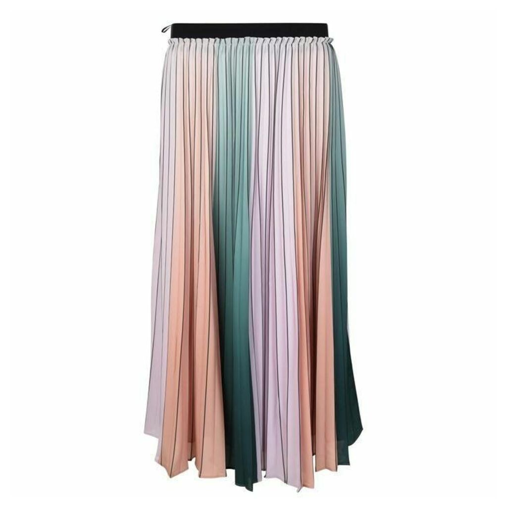 Ted Baker Pleated Stripe Midi Skirt