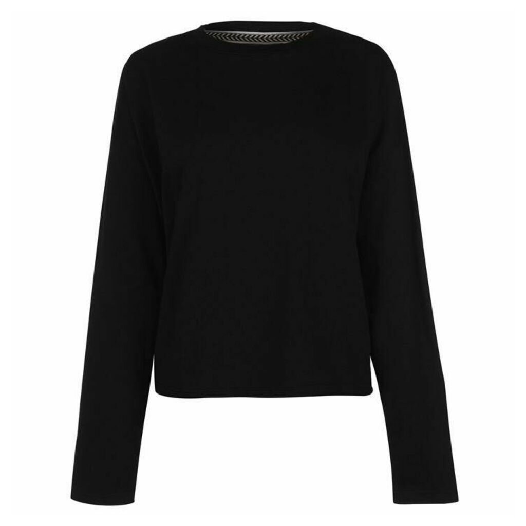 SoulCal Plain Crop Long Sleeve T Shirt Ladies - Black