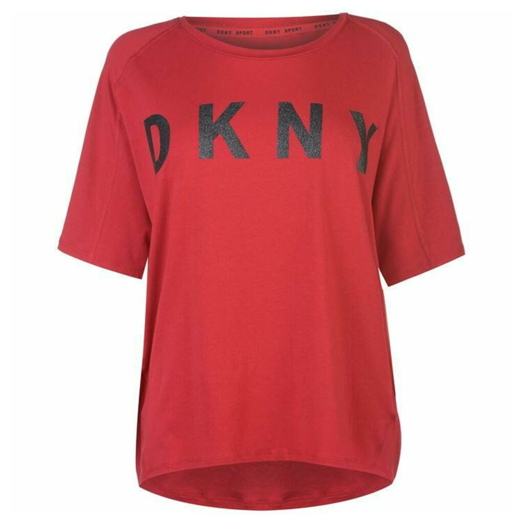 DKNY Sparkle Logo T Shirt Ladies