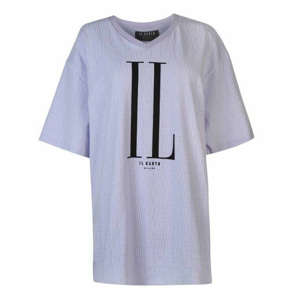 IL SARTO Roma Short Sleeve Dress - Lilac/White